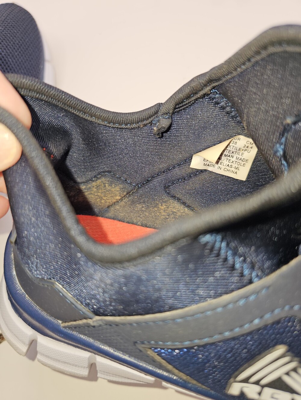 RBX Women's Navy Blue Athletic Sneakers with Red Pull Tabs, Size 6.5 - Picture 7 of 10